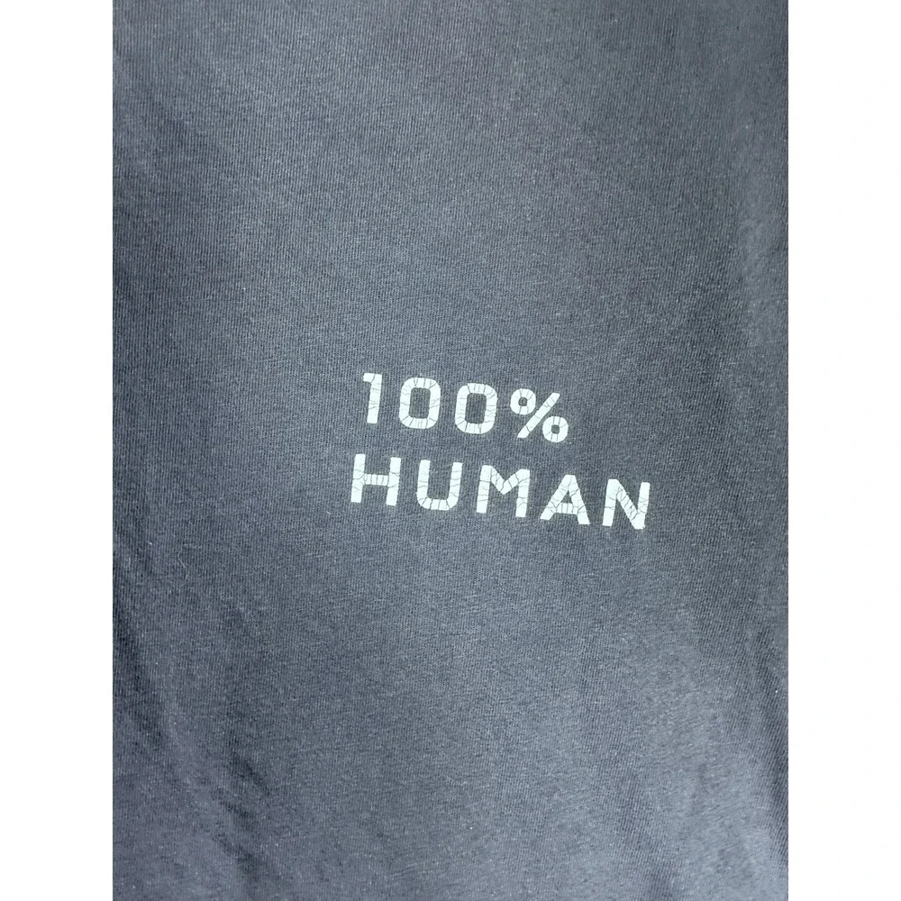 Everlane "100% Human" Short Sleeve T Shirt Mens L Black Slogan Print Casual - Picture 2 of 7